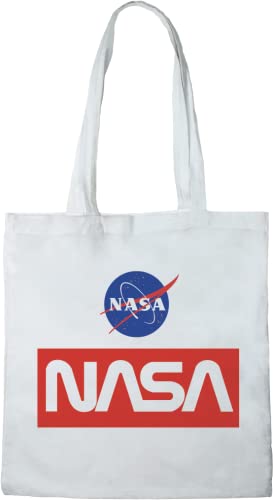 Nasa BWNASADBB013 Tote Bag LOGO, 38 x 42 cm, Weiß von Nasa