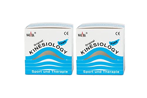 2 x Blau Nasara® Original Kinesiology Kinesiologie Tape 5cmx5m von Nasara