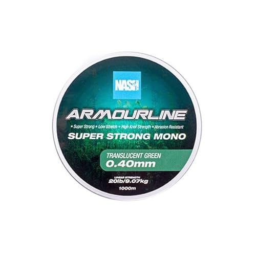 Nash Armourline T6045 Mono, superstark, 9 kg, 0,4 mm, 1000 m, durchscheinendes Grün von Nash