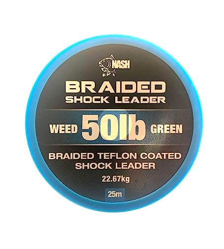 Nash Braided Shock Leader Weed Green 25m 50lb T8444 Vorfach Schlagschnur von Nash