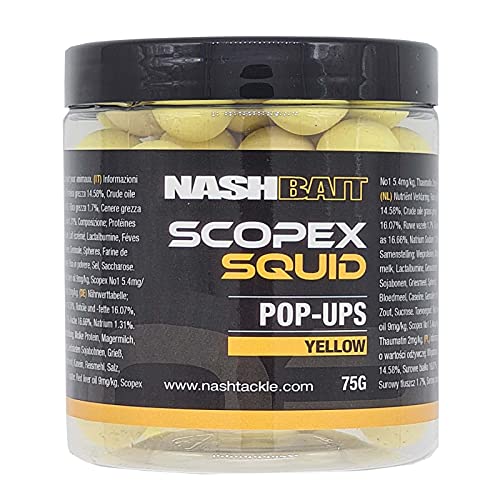 Nash Scopex Squid Pop Ups Yellow 15mm B6836 Popup Popups Pop Up Hakenköder Hookbaits von Nash