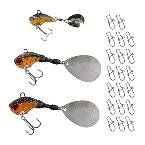 Jig Spinner Set 9g,16g,22g/ Raubfischköder/ Spin Jig/ 23-teiliges Set/UV aktive Modelle/ 4,5 cm, 7,5cm, 8cm/ 20 Verbinder/für Barsch, Hecht, Rapfen, Zander und Wels (Ash Deepfried) von Nasty Bait