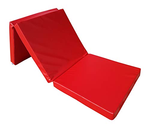 Natalia Spzoo Kunstleder Gymnastik Faltmatratze 195 x 65 x 8 cm mit Haltegriff (Rot) von Natalia Spzoo