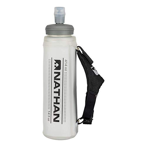 Nathan Handheld ExoDraw/ExoShot 2.0 18oz / 14oz Insulated Soft Flask – Portable Hydration Bottle for Marathons, Hiking, Ultra Running and Outdoor Activity (Transparent Reflective, 14oz) von Nathan