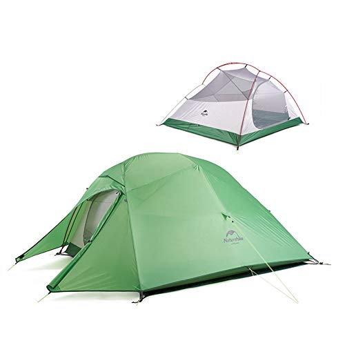 Naturehike Cloud-up 3 Ultraleichtes Campingzelt für 3 Personen - Wasserdichtes Doppelschicht Backpackingzelt 4 Seasons(Grün) von Naturehike