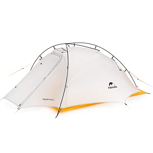 Naturehike Cloud-Flügel Campingzelt Ultraleicht Zelt Beruf Zelte 2 Personen Zelt 4 Saison Zelt für Camping Wandern Bergsteigen(10D Golden) von Naturehike