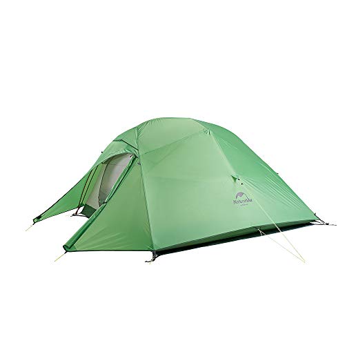 Naturehike Cloud-Up 3 Ultraleichtes Zelt 3-Personen-Rucksackzelt zum Wandern Camping im Freien (210T Grün) von Naturehike