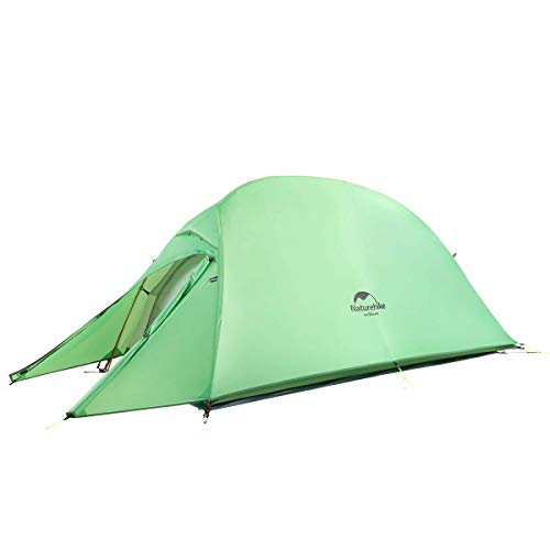 Naturehike Cloud up 1 Person Rucksack Zelt Leichtes Camping Wandern Kuppel Zelt für 1 Mann(Grün Upgrade 210T) von Naturehike