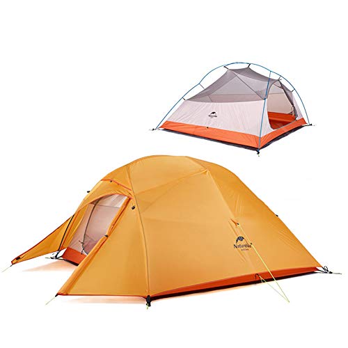 Naturehike Cloud-up 3 Ultraleichtes Campingzelt für 3 Personen - Wasserdichtes Doppelschicht Backpackingzelt 4 Seasons(Orange) von Naturehike