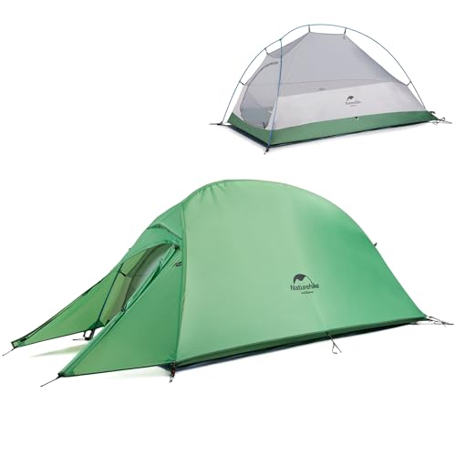 Naturehike Cloud up 1 Zelt Ultraleichte Zelt 1 Person Einzelzelt 1 Mann Zelt für 4 Jahreszeiten Zelt Camping Zelt (210T Grün Upgrade) von Naturehike