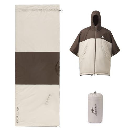 Naturehike Multifunktionaler Schlafsack aus Baumwolle Poncho-Schlafsack als Kleidung Verwendbar (Braun) von Naturehike