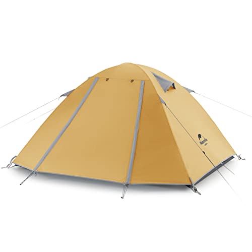 Naturehike P-Serie Camping Zelt 2 Personen in 4 Jahreszeiten, Ultraleicht Kuppelzelte, Anti-UV- Familien Zelt für Outdoor-Aktivitäten(Gelb 2P) von Naturehike