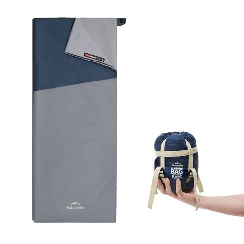 Naturehike Plain 01 Schlafsack, Deckenschlafsack für Erwachsene und Kinder, Ultraleichtes Colorblock-Design, Wasserdichter Camping-Sommerschlafsack (Dunkelblau/Hellblau, XL) von Naturehike