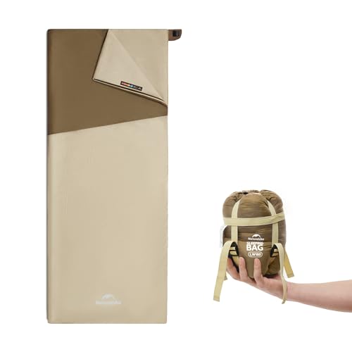Naturehike Plain 01 Schlafsack, Deckenschlafsack für Erwachsene und Kinder, Ultraleichtes Colorblock-Design, Wasserdichter Camping-Sommerschlafsack (Dunkelbraun/Hellbraun, XL) von Naturehike
