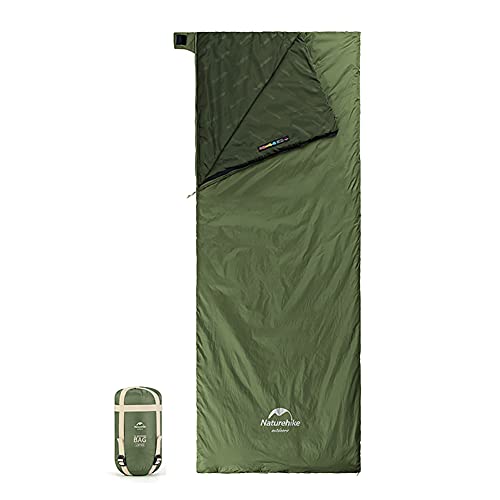 Naturehike Schlafsack Erwachsene Outdoor 3 Jahreszeiten, Ultraleichter Deckenschlafsack aus Baumwolle Atmungsaktiv und Wasserdicht für Wandern Reisen Rucksackreisen (grün XL) von Naturehike