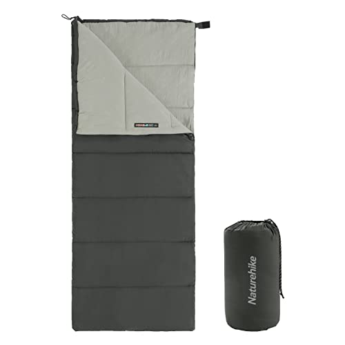 Naturehike Schlafsack für Erwachsene, Leichter Rechteckiger Spleißbarer 3 Jahreszeiten Schlafsack, für Outdoor Camping, Wandern (Grau) von Naturehike