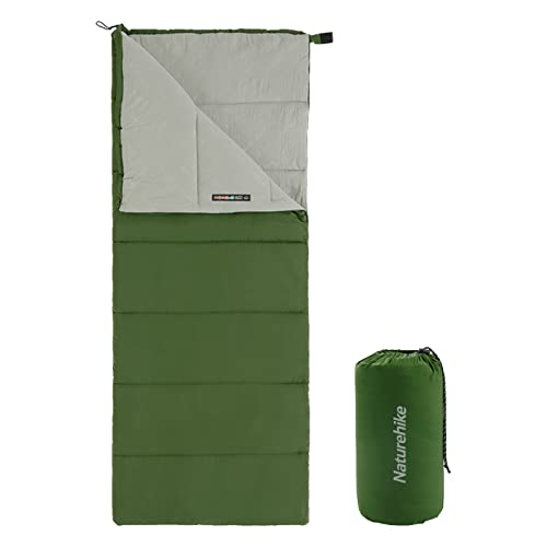 Naturehike Schlafsack für Erwachsene, Leichter Rechteckiger Spleißbarer 3 Jahreszeiten Schlafsack für Drinnen und Draußen (Grün) von Naturehike