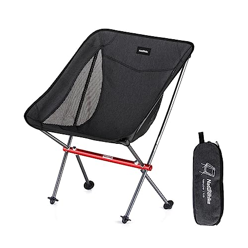 Naturehike Stuhl Campingstuhl Ultraleicht Klappstuhl Kleines Packt beträgt 150kg zum Angeln Picknick Outdoor Wandern (Schwarz) von Naturehike