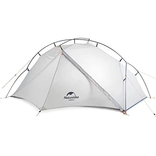 Naturehike VIK Zelt Ultraleichtzelt 3-Jahreszeiten-Rucksackzelt mit Zeltboden 20D für Camping Wanderungen (Weiß 2 Personen) von Naturehike