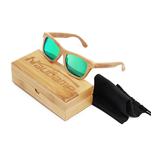 Naudamp Bamboo Polarized Sonnenbrillen Herren Damen Holzbrille für Wassersport und Outdoor-Aktivitäten von Naudamp