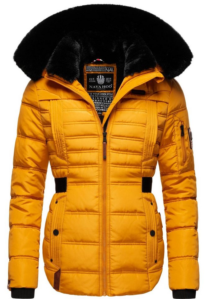 Navahoo Winterjacke Melikaa edler Kurzmantel mit abnehmbarem Kunstfellkragen von Navahoo