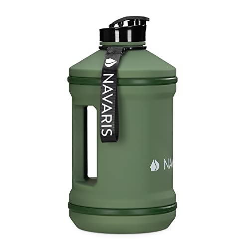 Navaris 2,2 Liter Fitness Trinkflasche - XXL Flasche Gym Bottle BPA frei - Sport Wasserflasche Water Jug - Sportflasche stabil - mit Lasche zum Aufhängen von Navaris