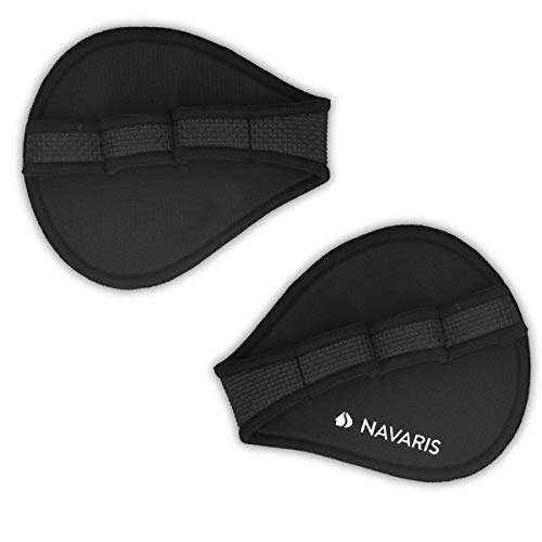 Navaris Fitness Grip Pads Handschuhe - für alle Handgrößen geeignet - rutschfeste Griffpolster Kraftsport Gymnastik Bodybuilding Krafttraining von Navaris