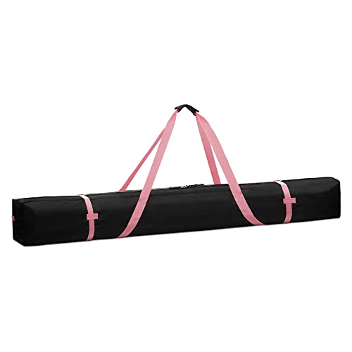 Navaris Skisack Skitasche versch. Größen - Tasche 1 Paar Ski mit 2 Stöcken - Skibag Skihülle - Robuste Skitasche für 1 Paar Ski in Schwarz Pink von Navaris