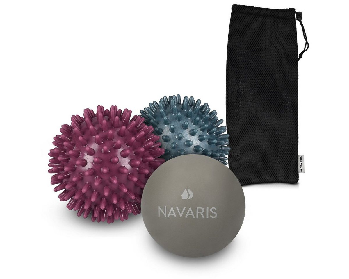 Navaris Stoffball 3x Massageball Set - 2x Igelball, 1x Lacrosse Ball - Fitnessball von Navaris