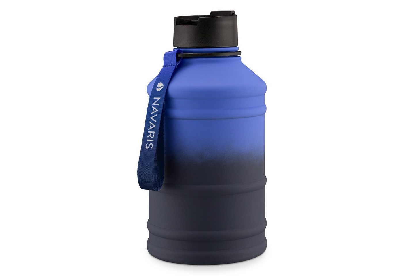 Navaris Trinkflasche 2,2 Liter Wasserflasche - XXL Gym Bottle - Edelstahl - einwandig von Navaris