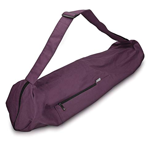 Navaris XXL Yogatasche für Yogamatte aus Baumwolle - Tasche für Yoga Matte mit Reißverschluss Tragegurt - Große Hülle Ø18x72x29cm - div. Farben von Navaris