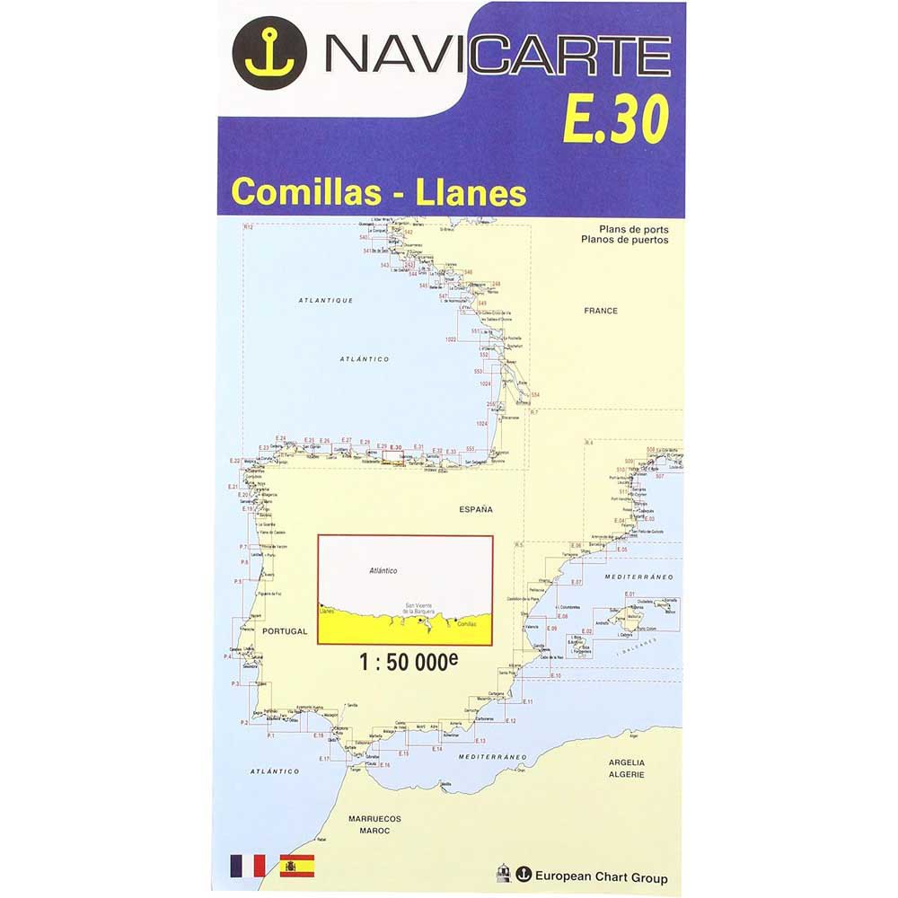Navicarte E30 R-12 Comillas-llanes Marine Charts Beige von Navicarte