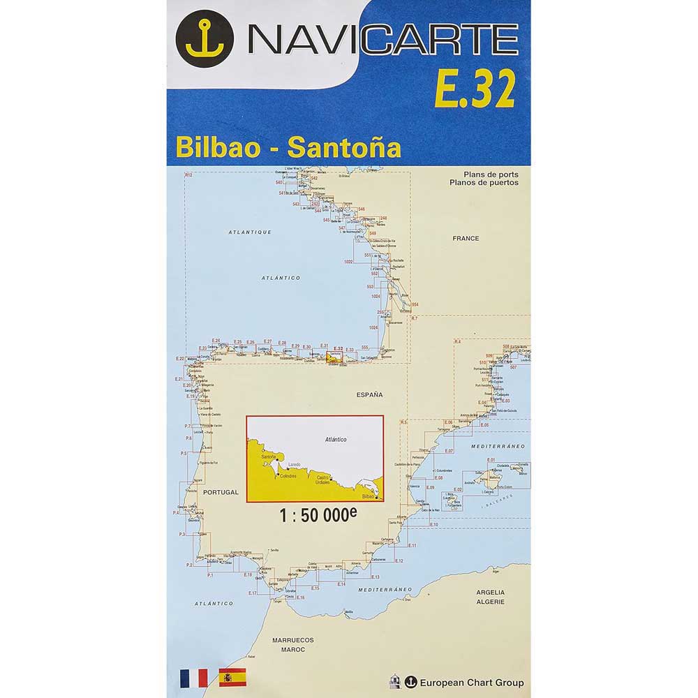Navicarte E32 R-12 Bilbao-santoña Marine Charts Beige von Navicarte