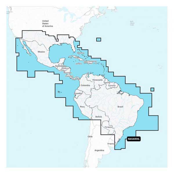 Navionics Large Sa004l Mexico Caribbean Brazil Nautical Chart Durchsichtig von Navionics