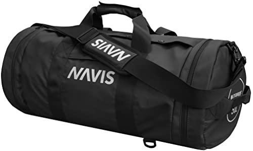 NAVIS MARINE Segeltaschen Wassersport Duffel Rucksack Dry Bag für Bootfahren Angeln (Schwarz 65L) von Navis Marine