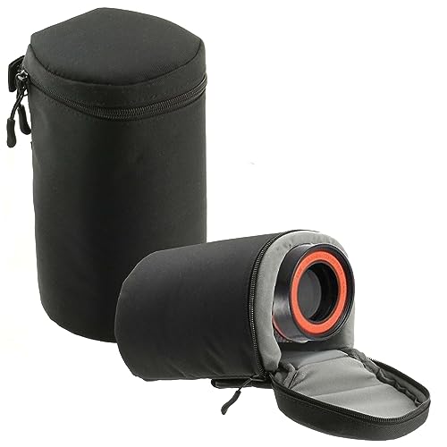 Navitech Schwarz Wasserdicht Kameraobjektiv Schutzhülle Tasche - Kompatibel Mit Dem Canon RF-S 55-210mm F5-7.1 is STM Lens von Navitech