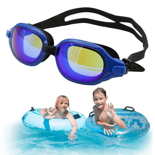 Nbhuiakl Antibeschlag-Schwimmbrille, modische, kristallklare Poolbrille mit großem Rahmen, UV-Schutz, verstellbare Silikonbandbrille, modische Schwimmbrille für Schwimmer von Nbhuiakl