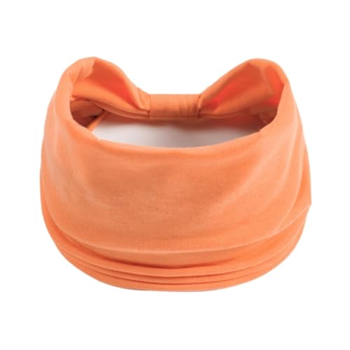 Einfarbig Breiter Rand Baumwolle Yoga Absorbiert Schweiß Frauen Mädchen Stirnband Kopfbedeckung Turban Verband Haar Zubehör Kopfbedeckung (Color : Orange) von NbiKe