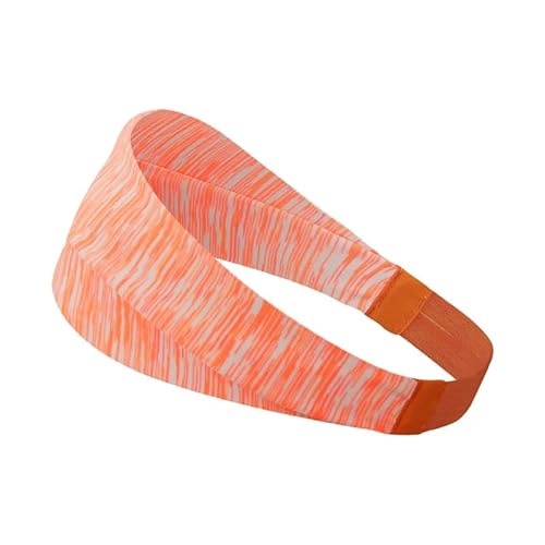 Schweißband for Männer Frauen Sport Yoga Fitness Stirnband Stretch atmungsaktiv elastische Schweiß Haarband Workout Headwrap (Color : Striped-orange) von NbiKe