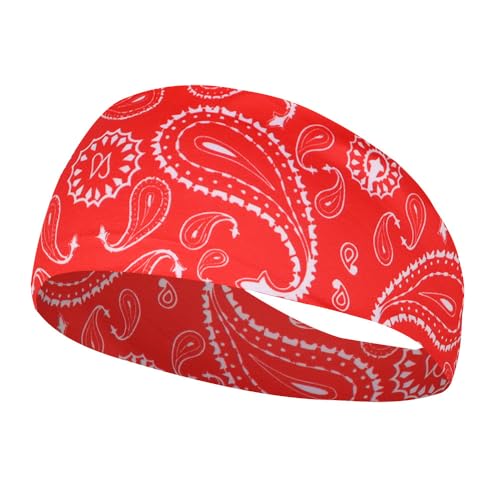 Sport Haarbänder Elastische Yoga Haarbänder Absorbieren Schweiß Stirnband Frauen Männer Laufen Fitness Outdoor Gym Kopf Wrap Bandana (Color : Red) von NbiKe