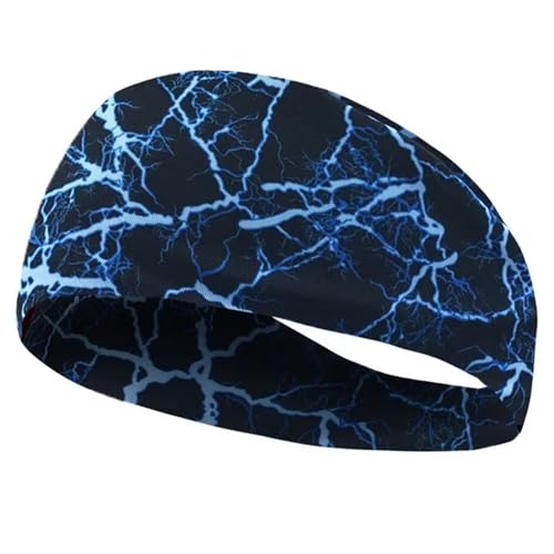 Sport Stirnbänder Laufschweißband Fitness Jogging Tennis Yoga Gym Kopftuch Kopf Schweiß Haarband Verband Männer Frauen (Color : Lightning Blue) von NbiKe