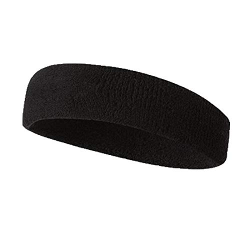 Sport-Stirnband, Laufkopfbedeckung, schweißabsorbierendes Stirnband, Basketball-Antitranspirant-Gürtel, Fitness-Schweißführungsgürtel (Color : Black) von NbiKe