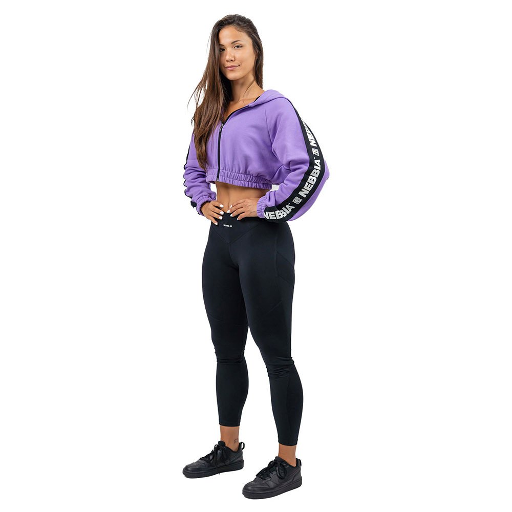 Nebbia Cropped Iconic Full Zip Sweatshirt Lila L Frau von Nebbia