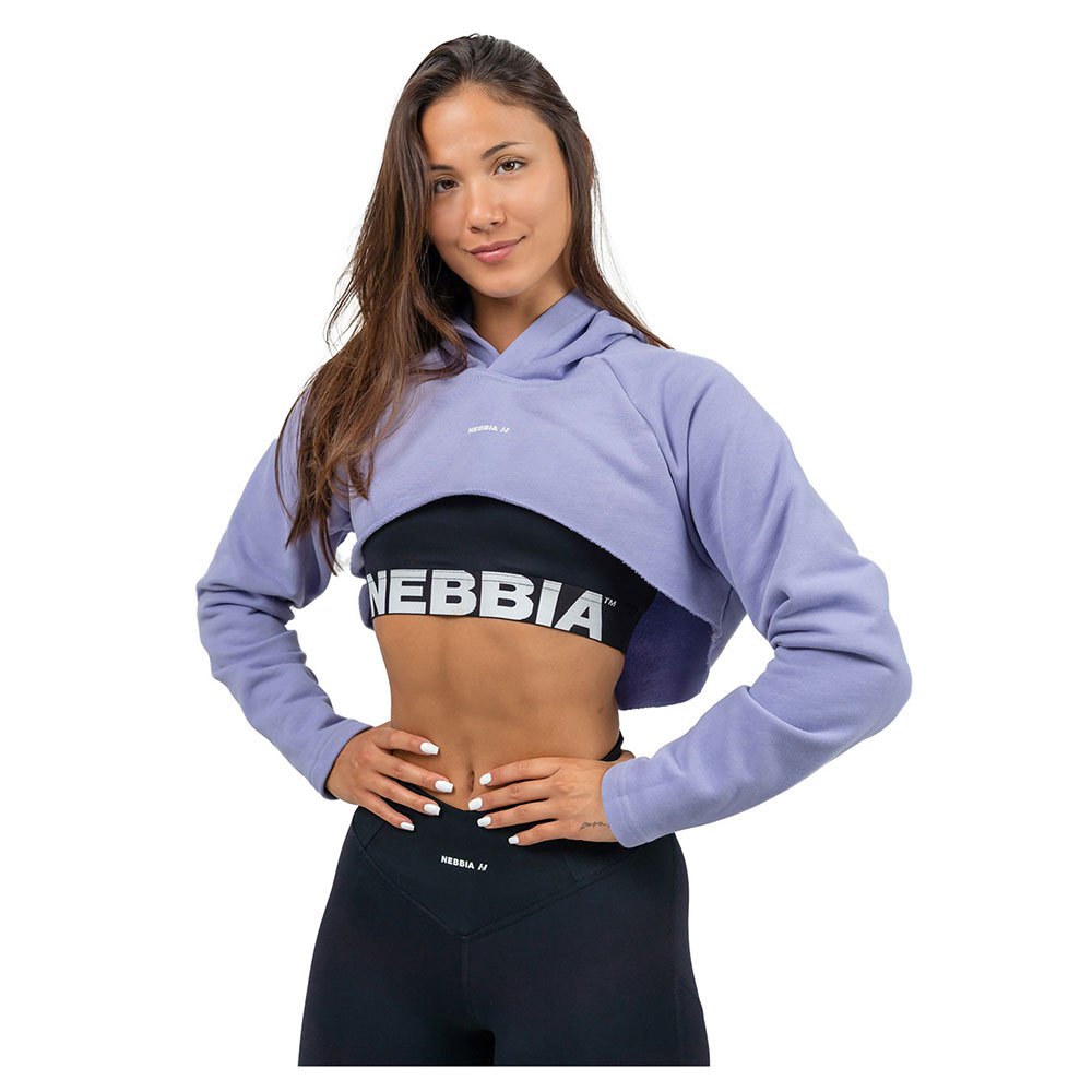 Nebbia Designer Cropped Gym Time Hoodie Lila L Frau von Nebbia