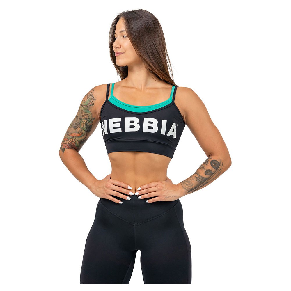 Nebbia Double Layer Flex Sports Top Low Support Schwarz S Frau von Nebbia