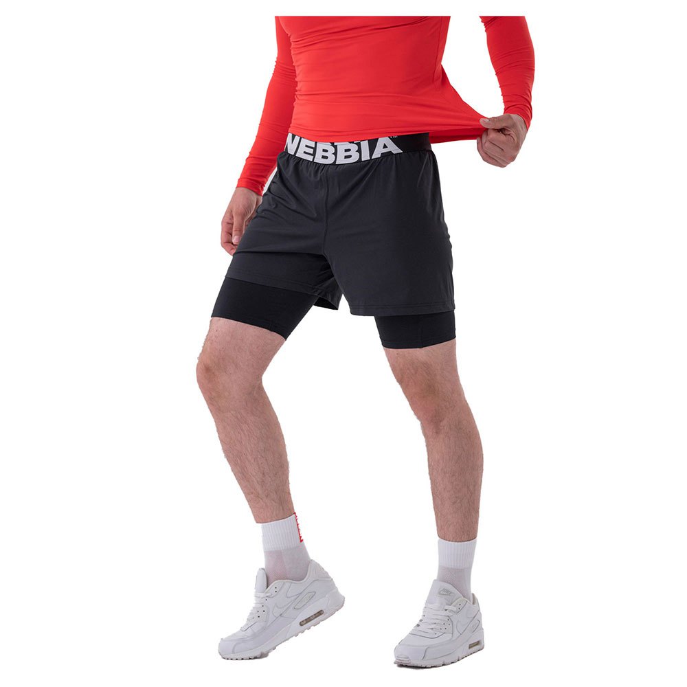 Nebbia Double-layer With Smart Pockets 318 Shorts Schwarz L Mann von Nebbia