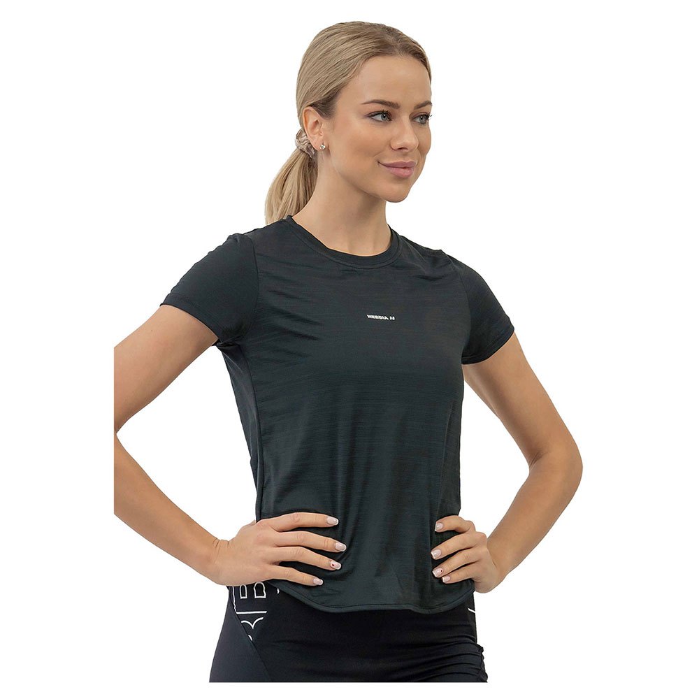 Nebbia Fit Activewear “airy” With Reflective Logo 438 Short Sleeve T-shirt Schwarz L Frau von Nebbia