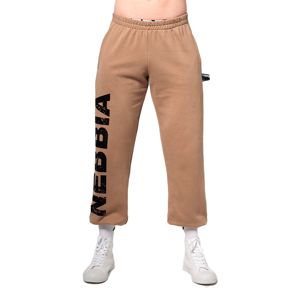 Nebbia Gym Baggy Style Gym Bro 365 Sweat Pants Braun 2XL Mann von Nebbia
