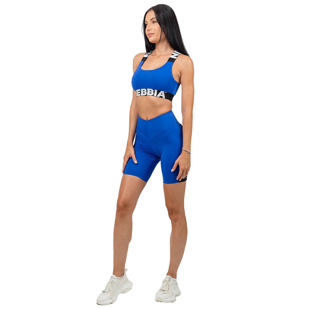 Nebbia High Waisted Iconic Short Leggings Blau L Frau von Nebbia