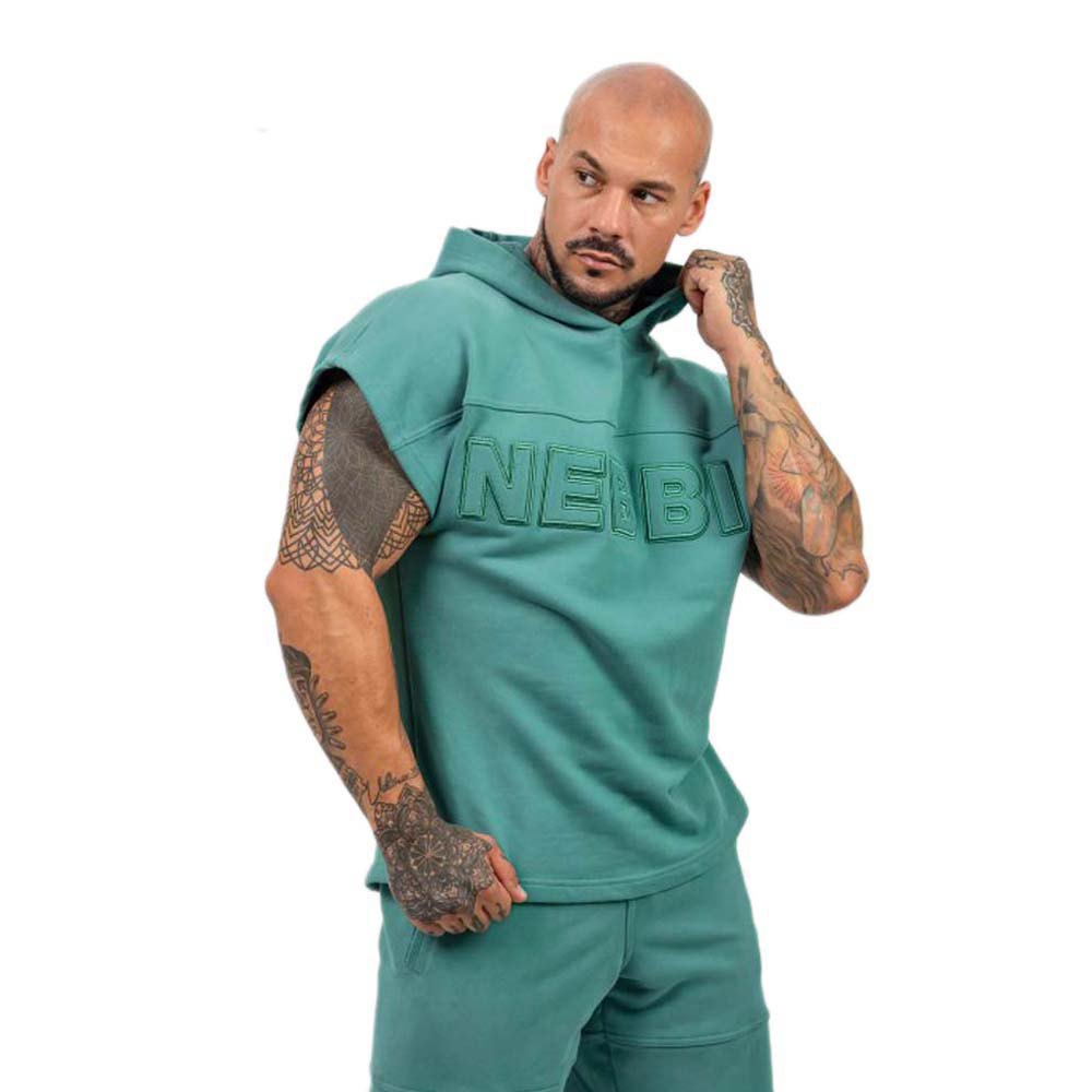 Nebbia Hooded Gym Rag Champion Short Sleeve T-shirt Grün L Mann von Nebbia